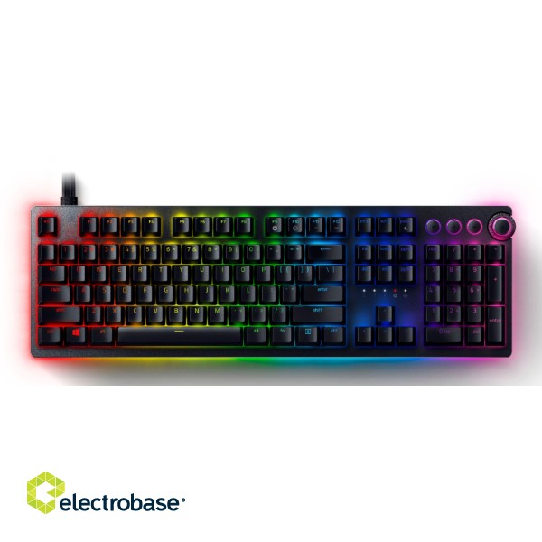 Razer | Huntsman V2 Optical Gaming Keyboard | Gaming keyboard | Wired | RGB LED light | US | Black | Numeric keypad | Clicky Purple Switch image 7