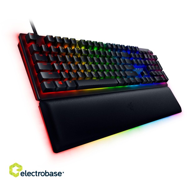 Razer | Huntsman V2 Optical Gaming Keyboard | Gaming keyboard | Wired | RGB LED light | US | Black | Numeric keypad | Clicky Purple Switch image 9