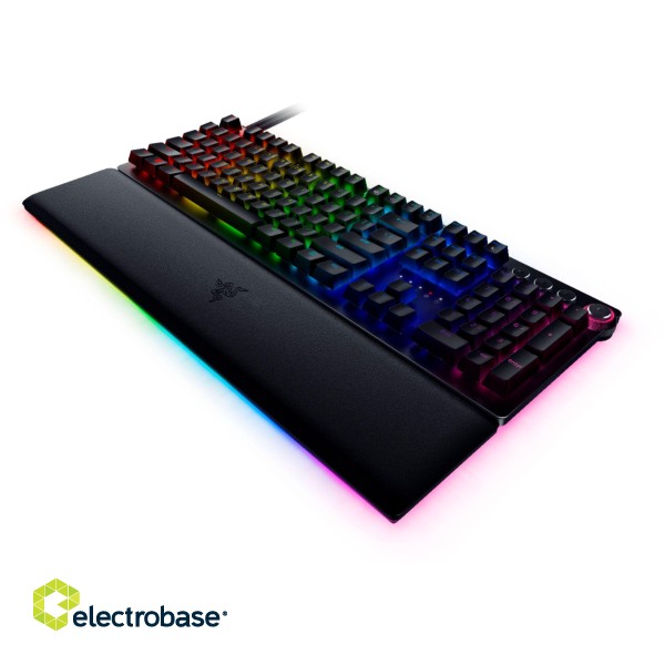 Razer | Huntsman V2 Optical Gaming Keyboard | Gaming keyboard | Wired | RGB LED light | US | Black | Numeric keypad | Clicky Purple Switch image 1