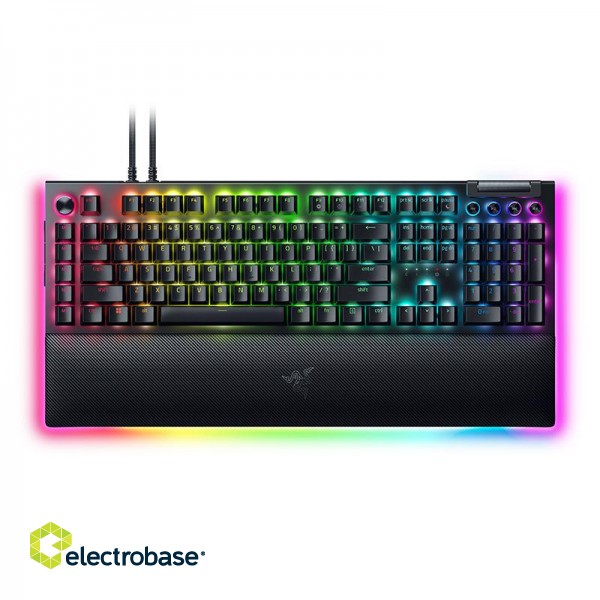 Razer | Mechanical Gaming Keyboard | BlackWidow V4 Pro | Gaming Keyboard | Wired | RGB LED light | US | Black | Numeric keypad | Green Switches image 1