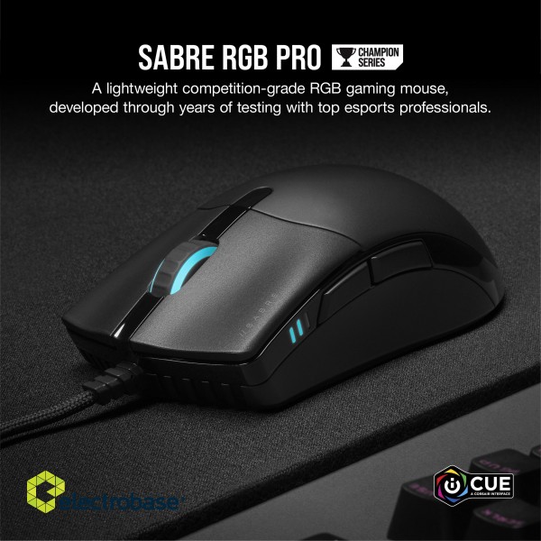 Corsair | Champion Series Gaming Mouse | SABRE RGB PRO | Wired | Optical | Gaming Mouse | Black | Yes image 10