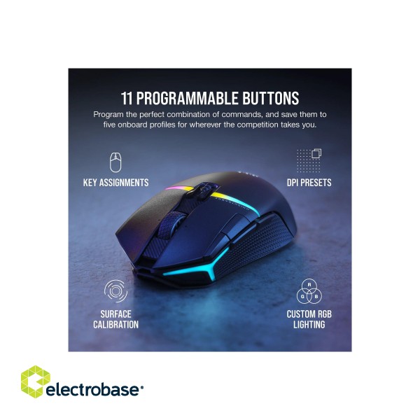 Corsair | Gaming Mouse | NIGHTSABRE RGB | Wireless | Bluetooth paveikslėlis 2
