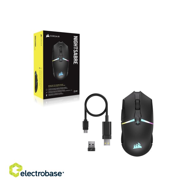 Corsair | Gaming Mouse | NIGHTSABRE RGB | Wireless | Bluetooth image 4