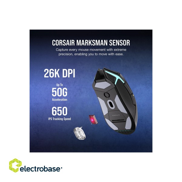Corsair | Gaming Mouse | NIGHTSABRE RGB | Wireless | Bluetooth paveikslėlis 5