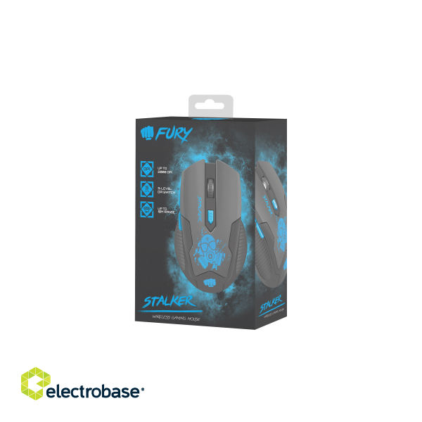 Fury | Gaming mouse | Stalker | Wireless | Black/Blue фото 6