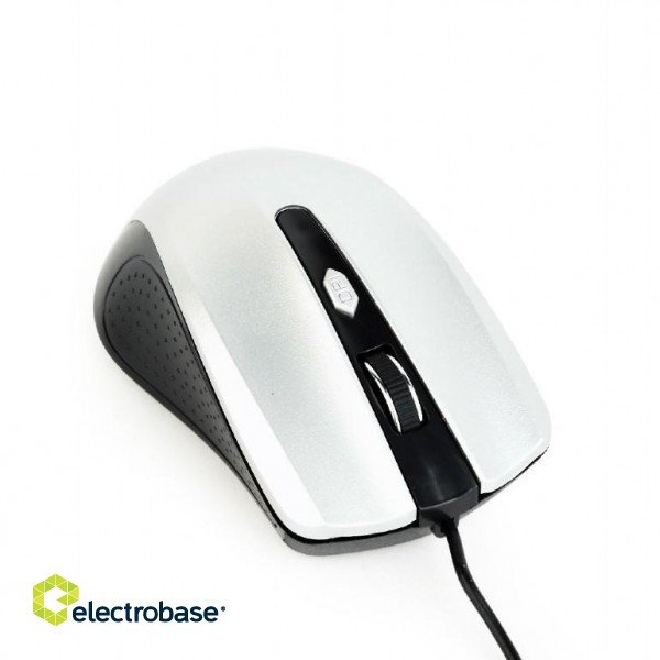 Gembird | Mouse | MUS-4B-01-BS | Standard | USB | Black/ silver paveikslėlis 1