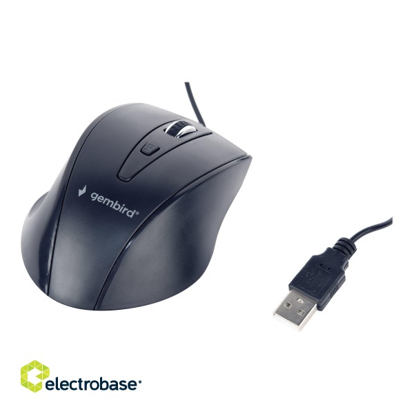 Gembird | Mouse | USB | MUS-4B-02 | Standard | Wired | Black image 2