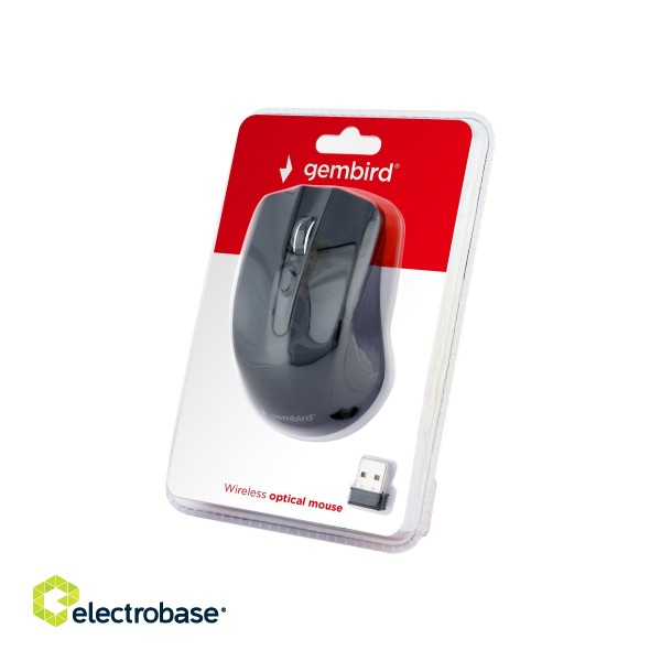 Gembird | Mouse | MUSW-4B-04 | Standard | Wireless | Black image 4