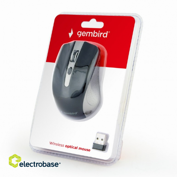 Gembird | 2.4GHz Wireless Optical Mouse | MUSW-4B-04-GB | Optical Mouse | USB | Spacegrey/Black image 5