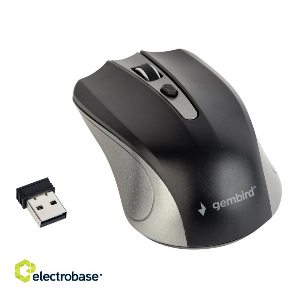 Gembird | MUSW-4B-04-GB | 2.4GHz Wireless Optical Mouse | Optical Mouse | USB | Spacegrey/Black image 4