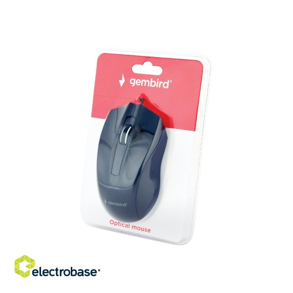 Gembird | Optical Mouse | MUS-3B-01 | Optical mouse | USB | Black paveikslėlis 6