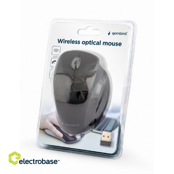 Gembird | Wireless Optical mouse | MUSW-6B-02 | Optical mouse | USB | Black image 6