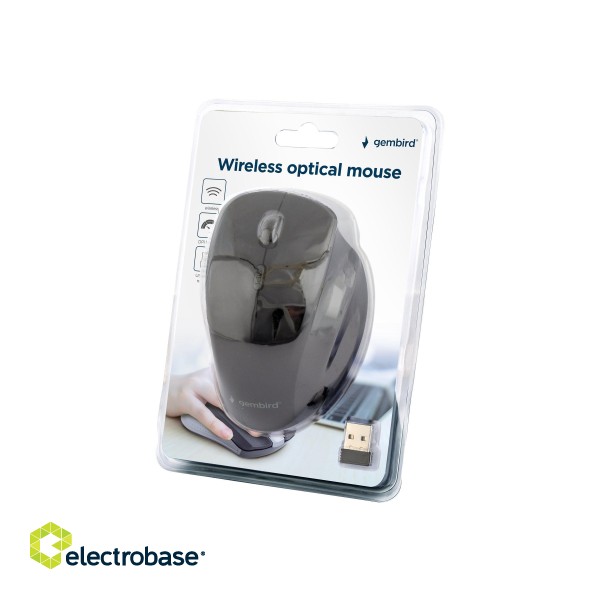 Gembird | Wireless Optical mouse | MUSW-6B-02 | Optical mouse | USB | Black image 7