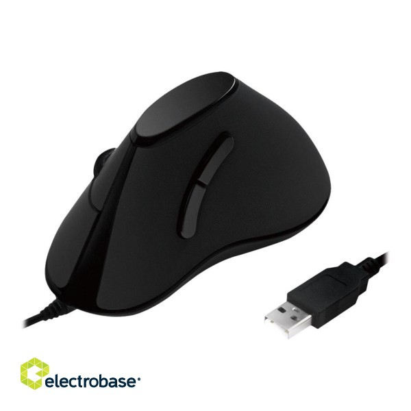 Logilink | Ergonomic Vertical Mouse | ID0158 | Optical | Wired | Black фото 3