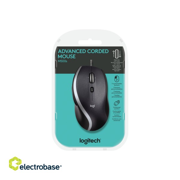 Logitech | Advanced Corded Mouse | M500s | Optical Mouse | Wired | Black image 6