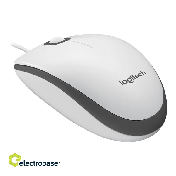 Logitech | Mouse | M100 | Wired | USB-A | White paveikslėlis 3