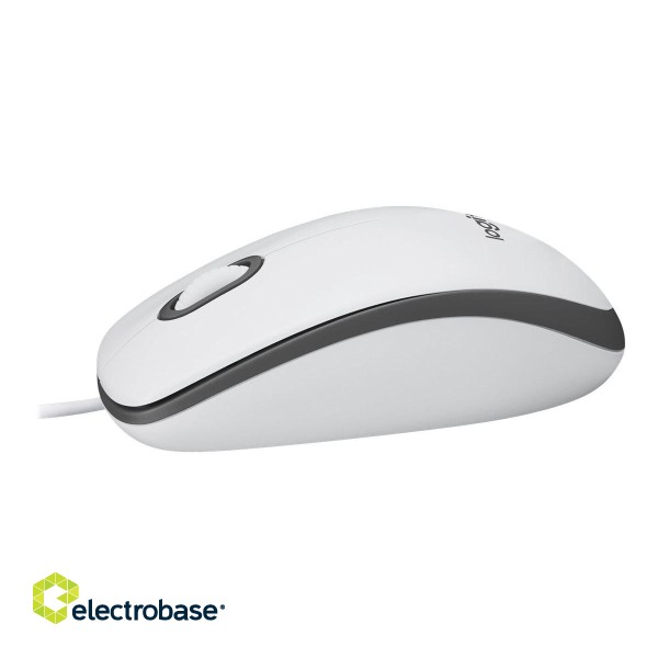 Logitech | Mouse | M100 | Wired | USB-A | White image 4