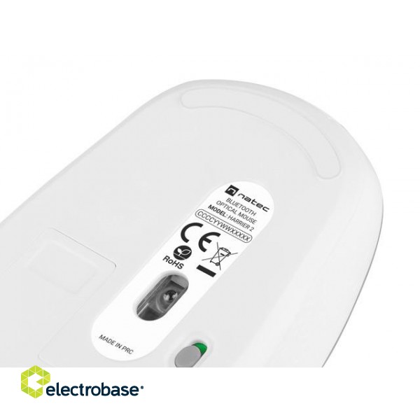 Natec | Mouse | Harrier 2 | Wireless | Bluetooth | White/Grey image 6