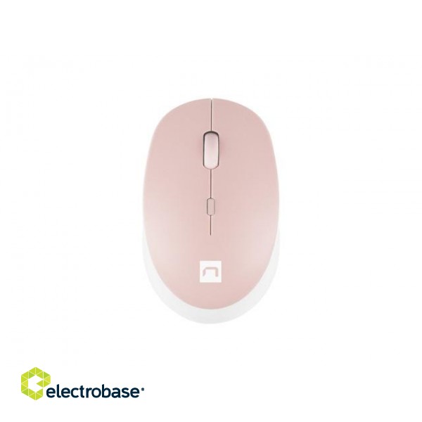 Natec | Mouse | Harrier 2 | Wireless | Bluetooth | White/Pink paveikslėlis 1