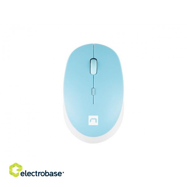 Natec | Mouse | Harrier 2 | Wireless | Bluetooth | White/Blue paveikslėlis 1