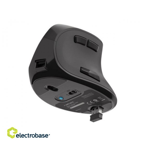 Natec | Vertical Mouse | Euphonie | Wireless | Bluetooth/USB Nano Receiver | Black image 4