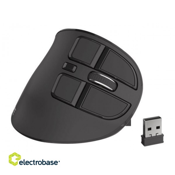 Natec | Vertical Mouse | Euphonie | Wireless | Bluetooth/USB Nano Receiver | Black image 6