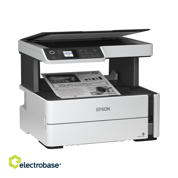 Epson 3 in 1 printer | EcoTank M2170 | Inkjet | Mono | All-in-one | A4 | Wi-Fi | White paveikslėlis 4
