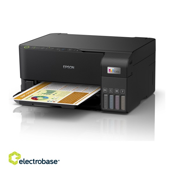 Epson Multifunctional printer | EcoTank L3550 | Inkjet | Colour | Inkjet Multifunctional Printer | A4 | Wi-Fi | Black image 1