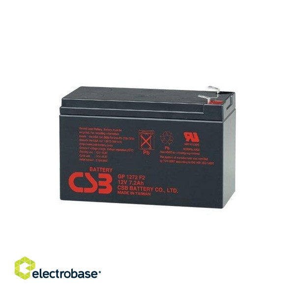 CSB Battery | GP1272 | VA | W | V | 7.2 Ah | 12 V paveikslėlis 2