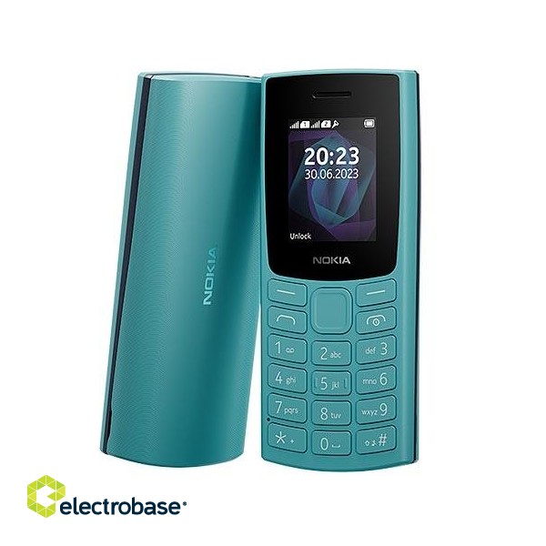 Nokia | 105 (2023) TA-1557 | Cyan | 1.8 " | TFT LCD | Dual SIM | Mini Sim | 3G | USB version microUSB | 1000 mAh