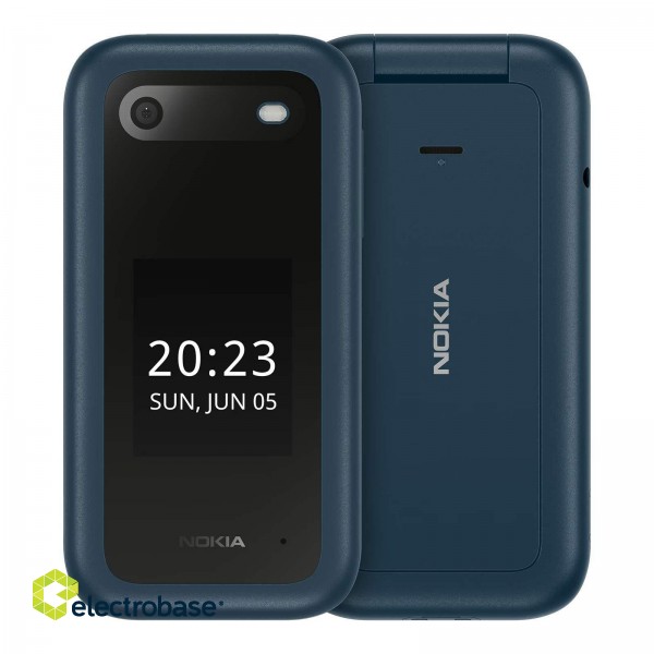 Nokia | 2660 Flip | Yes | Unisoc | Blue | 2.8 " | TFT LCD | 0 GB | Dual SIM | Nano-SIM | Bluetooth | 4.2 | Main camera 0.3 MP | Secondary camera  MP | 1450  mAh paveikslėlis 1