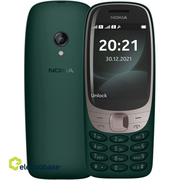 Nokia 6310 TA-1400 (Green) Dual SIM 2.8 TFT 240x320/16MB/8MB RAM/microSDHC/microUSB/BT Nokia | 6310 TA-1400 | Green | 2.8 " | TFT | pixels | 8 MB | 16 MB | Dual SIM | Nano Sim | 3G | Bluetooth | 5.0 | USB version Micro | Built-in camera | M image 1