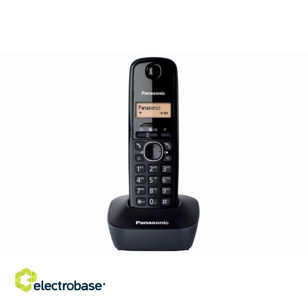 Panasonic | Cordless | KX-TG1611FXH | Built-in display | Caller ID | Black | Phonebook capacity 50 entries | Wireless connection paveikslėlis 4