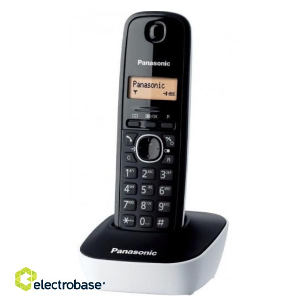Panasonic | Cordless | KX-TG1611FXW | Built-in display | Caller ID | Black/White | Phonebook capacity 50 entries | Wireless connection paveikslėlis 1