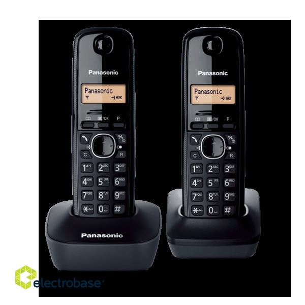 Panasonic | Cordless | KX-TG1612FXH | Built-in display | Caller ID | Black | Conference call | Phonebook capacity 50 entries | Wireless connection image 1