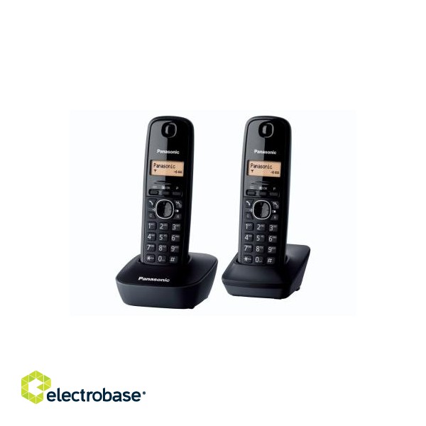 Panasonic | Cordless | KX-TG1612FXH | Built-in display | Caller ID | Black | Conference call | Phonebook capacity 50 entries | Wireless connection image 3