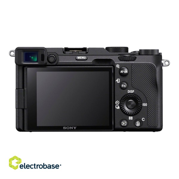 Sony | Full-frame Mirrorless Interchangeable Lens Camera | Alpha A7C | Mirrorless Camera body | 24.2 MP | ISO 102400 | Display diagonal 3.0 " | Video recording | Wi-Fi | Fast Hybrid AF | Magnification 0.59 x | Viewfinder | CMOS | Black image 9