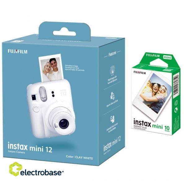 Fujifilm | Instax Mini 12 Camera + Instax Mini Glossy (10pl) | MP | Caly White | x | 800 image 1