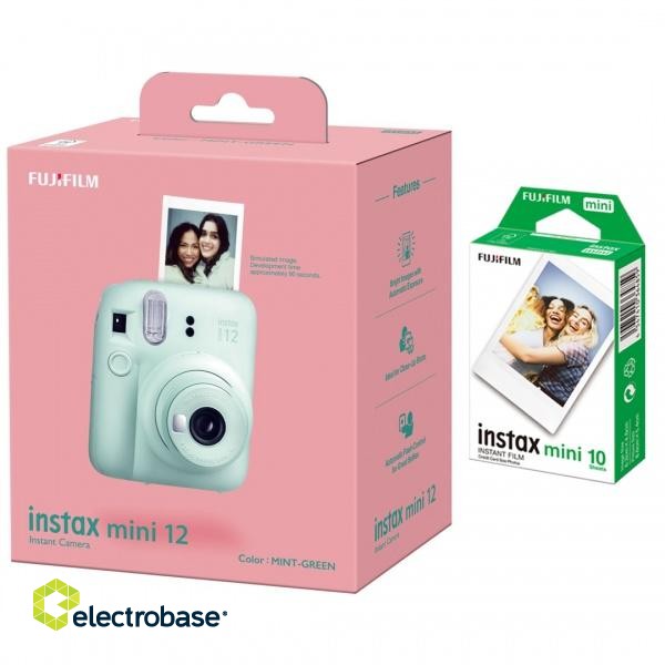 Fujifilm | MP | x | Mint Green | 800 | Instax Mini 12 Camera + Instax Mini Glossy (10pl) image 1