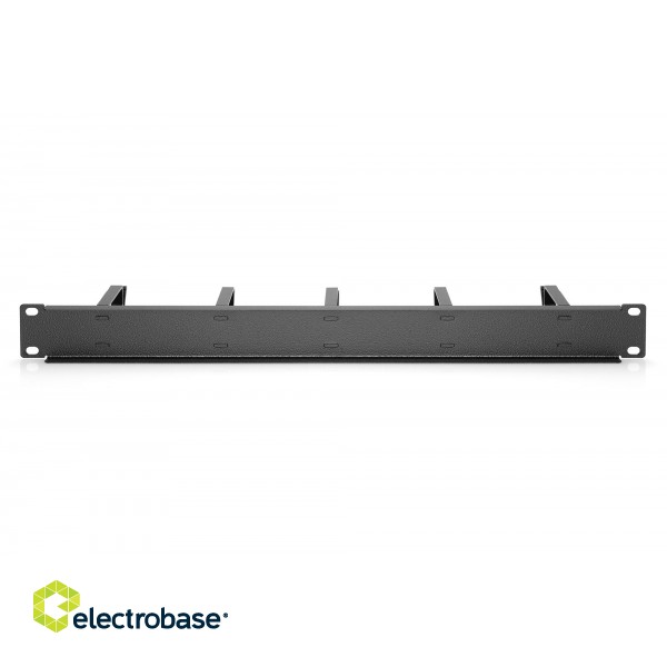 Digitus | Cable Management Panel | DN-97602 | Black | 5x cable management ring (HxD: 40x60 mm). The Cable Management Panel is getting fixed on the 483 mm (19“) profile rails. Five cable guiding rings allow an easy image 4