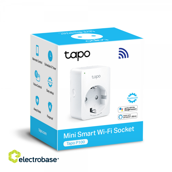 TP-LINK | Mini Smart Wi-Fi Socket | Tapo P100 (1-pack) | White image 4