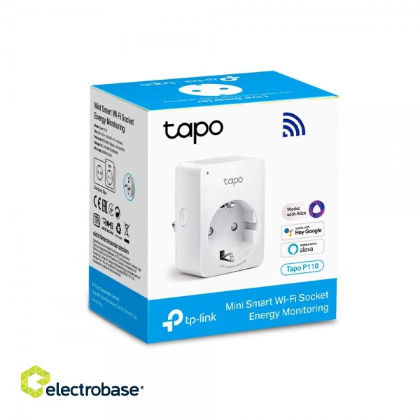 TP-LINK | Mini Smart Wi-Fi Socket | Tapo P110 | White image 3