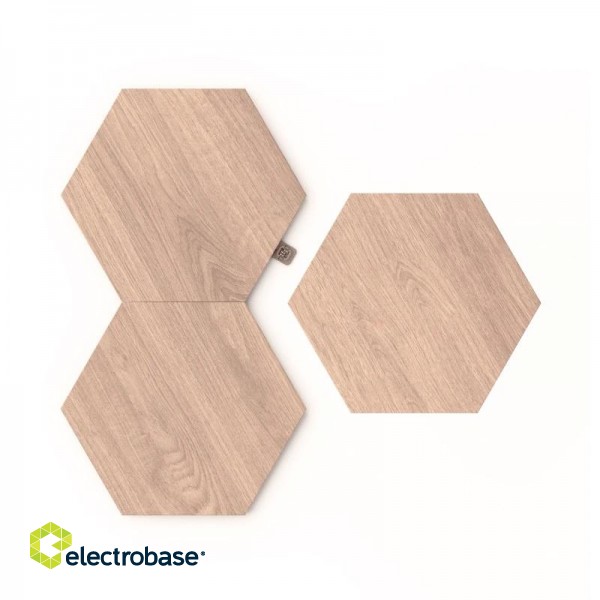 NanoleafElements Wood Look Hexagons Expansion Pack (3 panels)WCool White + Warm White image 3