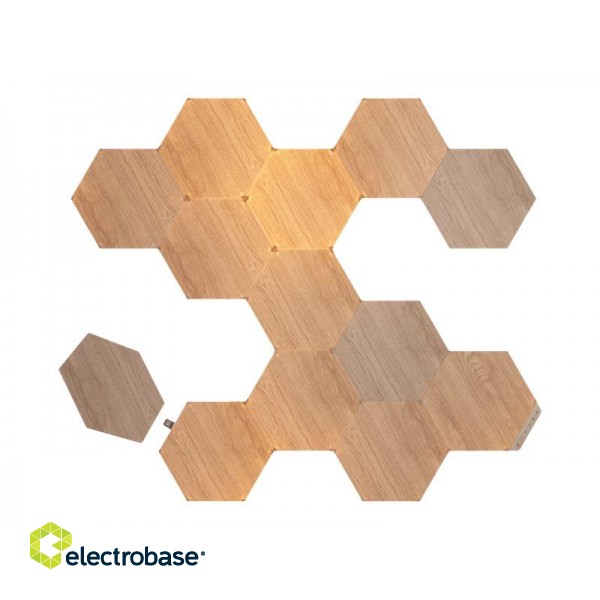 NanoleafElements Wood Look Hexagons Starter Kit (13 panels)WCool White + Warm White image 2