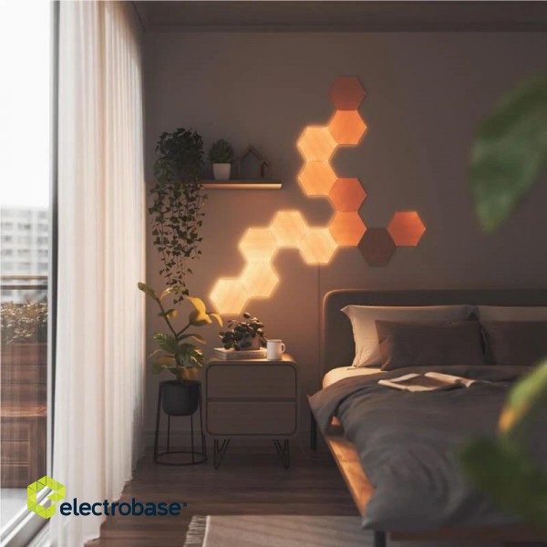 NanoleafElements Wood Look Hexagons Expansion Pack (3 panels)WCool White + Warm White image 6