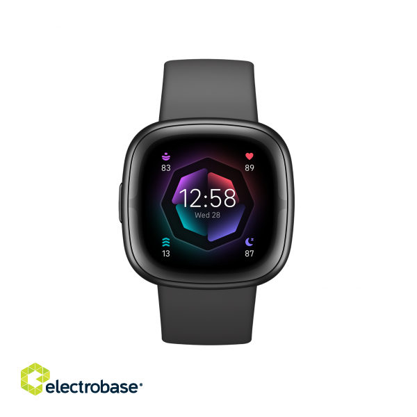 Sense 2 | Smart watch | NFC | GPS (satellite) | AMOLED | Touchscreen | Activity monitoring 24/7 | Waterproof | Bluetooth | Wi-Fi | Shadow Grey/Graphite image 4
