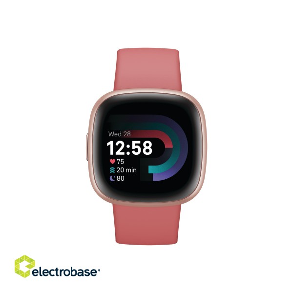 Versa 4 | Smart watch | NFC | GPS (satellite) | AMOLED | Touchscreen | Activity monitoring 24/7 | Waterproof | Bluetooth | Wi-Fi | Pink Sand/Copper Rose image 2
