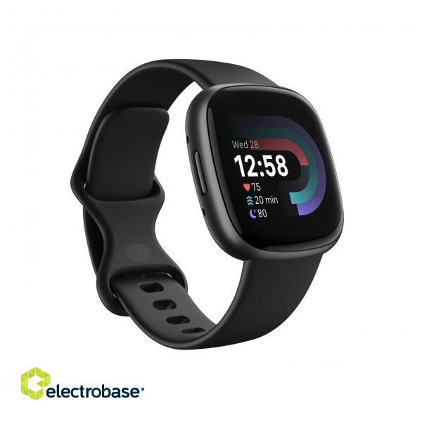 Versa 4 | Smart watch | NFC | GPS (satellite) | AMOLED | Touchscreen | Activity monitoring 24/7 | Waterproof | Bluetooth | Wi-Fi | Black/Graphite image 1