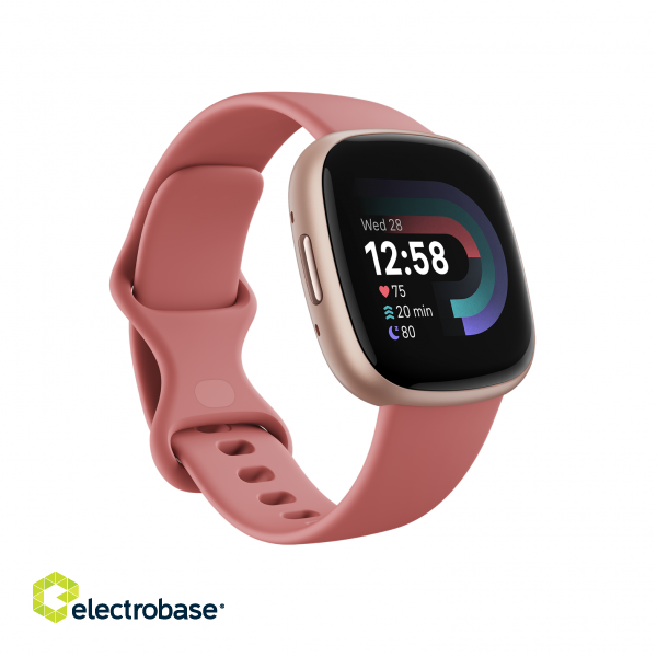 Versa 4 | Smart watch | NFC | GPS (satellite) | AMOLED | Touchscreen | Activity monitoring 24/7 | Waterproof | Bluetooth | Wi-Fi | Pink Sand/Copper Rose image 1