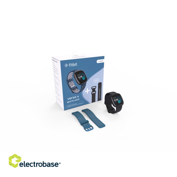 Versa 4 (EU Bundle) | Smart watch | NFC | GPS (satellite) | AMOLED | Touchscreen | Activity monitoring 24/7 | Waterproof | Bluetooth | Wi-Fi | Black/Sapphire image 1